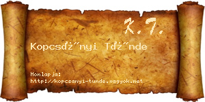 Kopcsányi Tünde névjegykártya